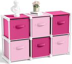 6 Cube Storage Organizer with Shelf Back to School Boxes 11 Inch Toy Storage Bins Closet Organizers Drawers Fabric Dresser fo