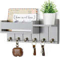 RelaxScene Key Holder Wall Mount - Key Hooks for Wall Decor Living Room - Wooden Key Hanger Rack and Mail Organizer with Shel