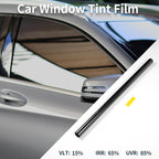 Motoforti Nano Ceramic Car Window Tint Film VLT 15% IRR 65% UVR 85% Black Green 5ft x 30inch Privacy Film 2mil PET 1 Pc