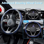 Carbon Fiber Steering Wheel Cover 3PCS, Non-Slip Grip for Universal Cars,Fit for 14–16 Inch Wheels, Interior Accessories for 
