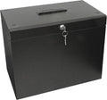 Cathedral Products A4 Steel File Box with Starter Pack of 5 Suspension Files - Black