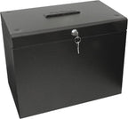 Cathedral Products A4 Steel File Box with Starter Pack of 5 Suspension Files - Black
