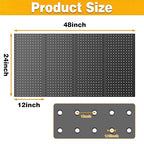 Pegboard Smith Metal Pegboard Panels 12" x 24", 4 Pack Black Wall Mounted Tool Organizer Boards, Heavy Duty Tool Storage Peg 