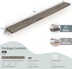 Solid Wood Floating Shelves, 8" Deep Rustic Reclaimed Barnwood Wall Hanging Floating Shelf with Invisible Heavy-Duty Metal Br