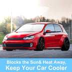 TINGLU Sun Shade for Volkswagen VW Golf/Rabbit/GTI/R32 MK6 5K 2009-2014 Accessories Windshield Sun Shade Window Shade UV Rays Protection Sun Visor Cover with Steering Wheel Sunshade Storage Bag