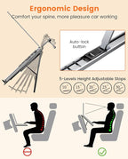Steering Wheel Laptop Holder for Car SUV Pickup Truck Tesla Vehicle Workstation, Adjustable Foldable Portable iPad Tablet Laptop Stand for Desk, Tiktok Car Travel Essentials 2026 -Silver