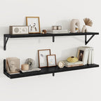 Floating Shelves, 8 Inch Deep Rustic Wood Wall Storage, 36W x 8D Wall Shelves Set of 2, Heavy Duty Metal Brackets, Industrial