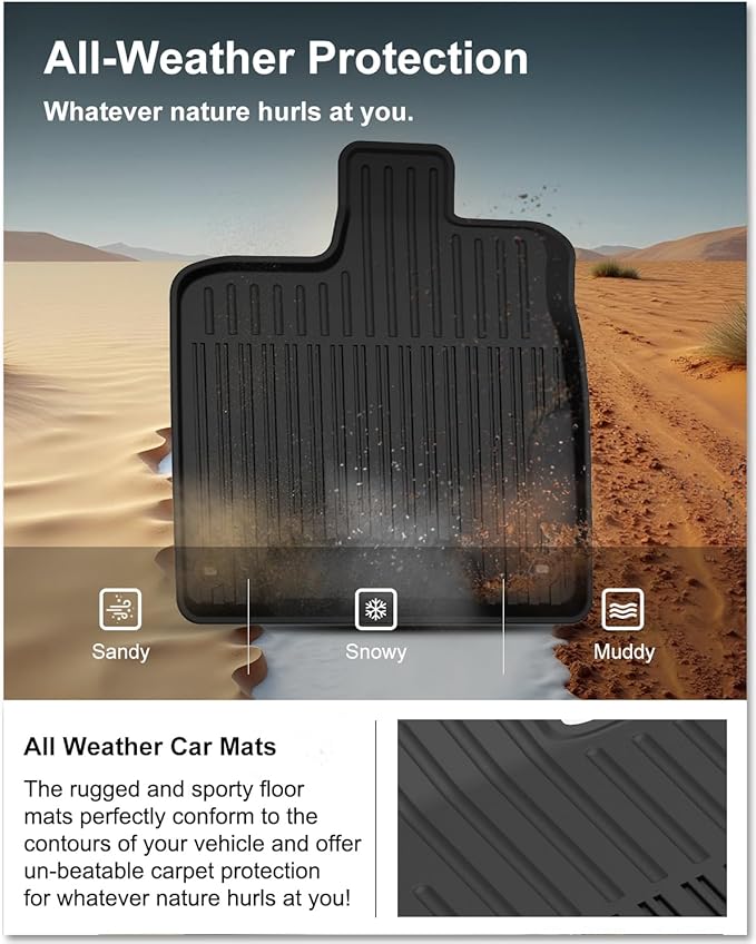 KIWI MASTER Floor Mats for 2016-2022 Honda Pilot, OEM Replacement 08P17-TG7-300, Custom Fit All Weather Car Mats, Heavy Duty TPE Floor Liners, Front & Rear 3 Row, Black