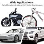 Motorcycle Tire Pressure Gauge 60 PSI, PUIBERS 2’’ dial Mechanical Tire Gauges with 90 Degree Right Angle Chuck Flexible Hose, Tires Guages for Pressure Glow in The Dark for Cars, Motos, Bicycles