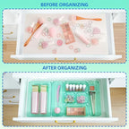 Kitchen Desk Drawer Organizers Storage for Office, Small Acrylic Vanity Trays Makeup for Drawer Bathroom Plastic Make up Orga