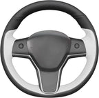 MEWANT Hand Stitched Steering Wheel Cover for Tesla Model 3 2017-2023 / Model Y 2020-2023 Accessories