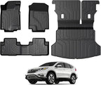 Floor Mats for Honda CRV 2012-2016, All Weather Floor Mats Trunk Cargo Liner with Backrest Protectors Accessories, Full Coverage Set (Not fit Touring/EX-L)