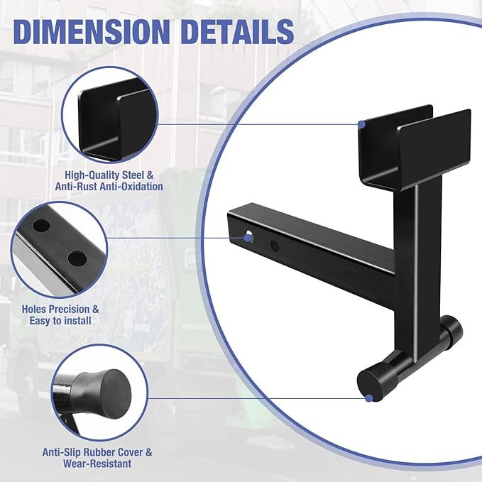 2" Trash Can Hauler Hitch, Trash Can Hitch, Trash Can Hauler, Garbage Hauling Towing Hitch Attachment,Trash Tow Truck Grab Hook Receiver Fit for Lawn Mower Garden Tractors (Black)