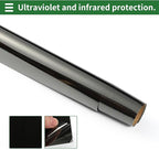 Motoforti Nano Ceramic Car Window Tint Film VLT 14% IRR 61% UVR 95% Chrome Black 14.76 ft x 35.43 Inch Privacy Film 2mil PET 1 Pc