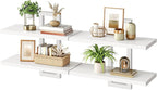HOOBRO Floating Shelves, 15 Inch Wall Shelf Set of 2, Wall Mounted Storage Shelves 2-Tier, Hanging Bathroom Shelves, for Livi