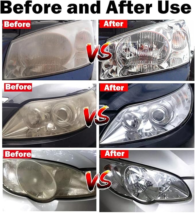 Car Headlight Restoration Kit, Auto Headlight Lens Polish Repair Kit Atomizing Cup Headlight Vapor Renovation Tool with 200ml Liquid for Repair of Scratch,Yellowed, Haze, Oxidized, Cracked Headlights