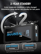 Jump Starter 6000A, 12V Car Battery Jump Starter with USB Quick Charge (Up to All Gas or 10.0L Diesel Engine), Battery