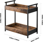 KLM Countertop Coffee Station Organizer, 2 Tier Wooden Shelf for Coffee Bar Accessories, Condiment Storage Caddy for Kitchen,