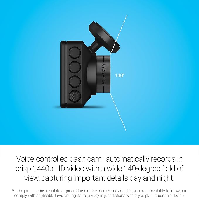 Garmin Dash Cam™ X210, Compact 1440p HD Dash Cam with a 140-degree Field of View, Built in Clarity™ Polarizer, Voice Controll