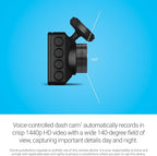 Garmin Dash Cam™ X210, Compact 1440p HD Dash Cam with a 140-degree Field of View, Built in Clarity™ Polarizer, Voice Controll