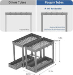 2PC Under Sink Organizer Rack 2 Tier Under Sliding Cabinet Basket Organizer Drawer with 4 Hooks, Multi-purpose Under Sink Sto
