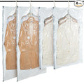 Hanging Vacuum Storage Bags – 4 Pack (2 Long, 2 Short) Hanging Vacuum Seal Bags for Clothing, Closet Organizer Space Saver fo