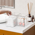 Yieach 7.6" H Baby Bottle Organizer for Cabinet,4 Pack BPA FREE Bottle Storage Organizer Baby,Clear Stackable Storage Drawers