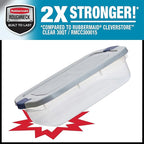 Rubbermaid Roughneck Clear 31 Qt/ 7.75 Gal Storage Containers, Pack of 6 with Snap-Fit Grey Lids, Visible Base, Sturdy and St