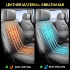 Coverado Chevy Silverado Seat Covers Full Set, Faux Leather Car Seat Covers Fit for 2014-2018 1500, 2015-2019 2500HD 3500HD C
