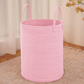 JMvicyroam Large Woven Laundry Basket Hamper,100L Cotton Rope Storage Bin for Blankets,Toys and Clothes,Decorative Tall Nurse