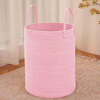 JMvicyroam Large Woven Laundry Basket Hamper,100L Cotton Rope Storage Bin for Blankets,Toys and Clothes,Decorative Tall Nurse