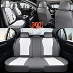 Coverado Seat Covers, Car Seat Covers Full Set, White Car Seat Cover, Car Seat Cushion Waterproof, Front Seats Back Seat Cove