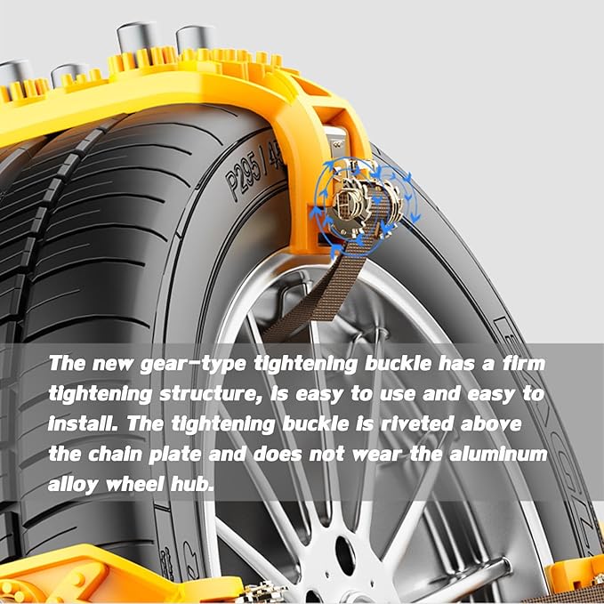 Snow Chains EOHMAK 8 PCS Car Anti-Skid Snow Tire Chains Automotive Tire Traction Chain for Tire Width 165-266mm Car Truck Pic