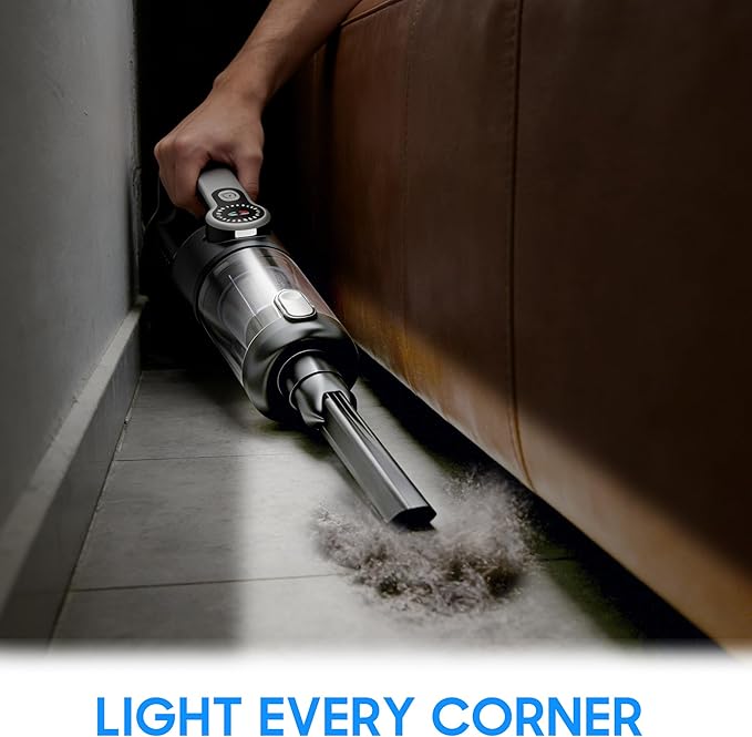 Cordless Handheld Car Vacuum Cleaner for Car Interior, Strong Suction Portable Vacuum for Pet Hair & Quick Home Cleaning, Rec