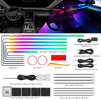 Dreamcolor Acrylic Interior Car LED Strip Light with Wireless APP, RGB 18 in 1 with 175 inches 612 LEDs Fiber Optic Strip Lights for Car, Dual Zone Music Sync Neon Car Ambient Lighting Kits