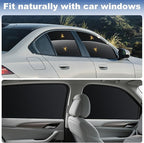 Car Window Covers for Privacy - Universal Side Window Sun Shades for Camping, Baby Naps & Travel - UV & Heat Reduction, Easy Install Magnetic Car Window Shades