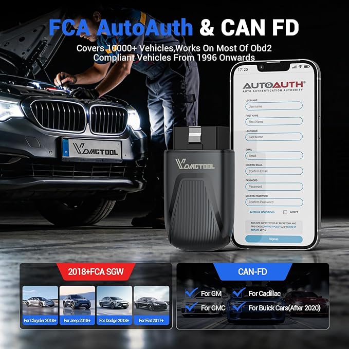 OBD2 Scanner Bluetooth VDIAGTOOL D200, Bidirectional Scan Tool - Lifetime Free Updates, 26 Resets (Upgradeable to 49+), Full
