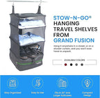 Grand Fusion Stow-N-Go Packing Organizer for Luggage, Portable Hanging Travel Shelves, Carry-On Closet, Hanging Packing Cubes