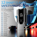 Emergency Portable Jump Starter with Air Compressor - 3000A 150PSI for Cars, Trucks & SUVs up to 9L Gas/7L Diesel, 12000mAh