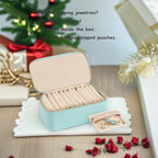 VLANDO Travel Jewelry Box Organizer – Portable PU Leather Jewelry Case with 6/8/12 Zippered Pouches, Compact Storage for Earr
