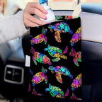 IRADA Car Trash Bag Hanging No Snap Small Garbage Bag for Car Back Seat - Cute Printed One-handed Strap Trash Bags - Rainbow Turtle
