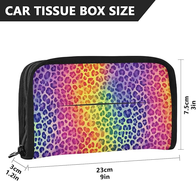 Car Tissue Holder Car Visor Organizer Tissue Box Holder for Car Sun Visor Organizer with Car Vehicle Accessories Essentials Interior for Women Men Purple Leopard Print