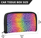Car Tissue Holder Car Visor Organizer Tissue Box Holder for Car Sun Visor Organizer with Car Vehicle Accessories Essentials Interior for Women Men Purple Leopard Print