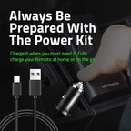 Airmoto and Power Kit Bundle Deal - 1 bundle - Tire Inflator Portable Air Compressor with Power Kit for Charging on The Road - Cordless Air Pump for Car Tires, Motorcycle, Bicycle, Balls