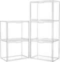 Acrylic Box Display Case, Clear Plastic Stackable Storage Bins with Magnetic Attraction Lid, Showcase for Cosmetic, Large Fig