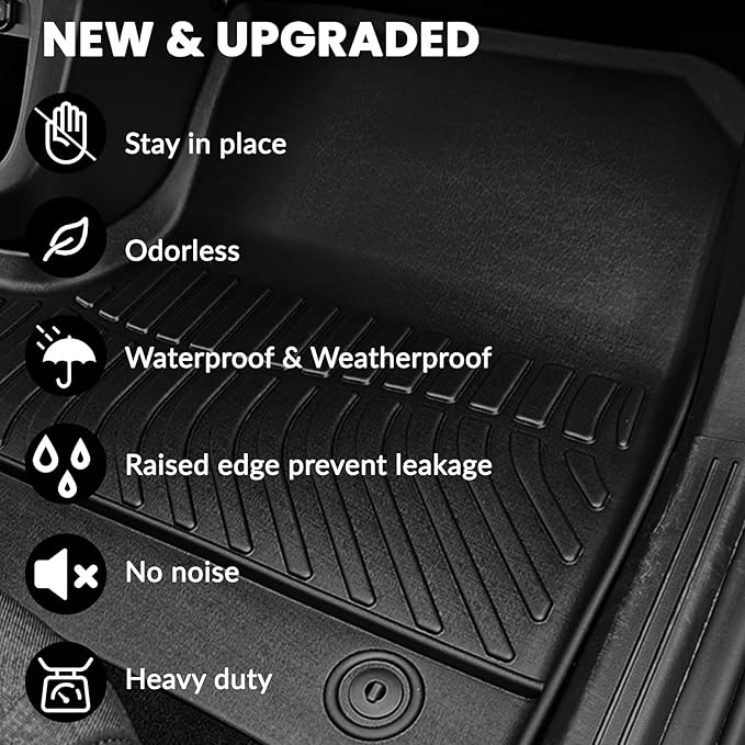 All Weather Cargo Mat Fit for Subaru Solterra 2026-2023 & Toyota BZ4X 2023-2025 & 2026 BZ(Not Woodland) TPE Rubber Cargo Liner Solterra Accessories All Season Guard Odorless Anti-Slip Black