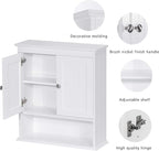 Spirich Bathroom Cabinet Wall Mounted with Doors, Wood Hanging Cabinet with Doors and Shelves Over The Toilet, Bathroom Wall 