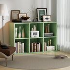 Wooden 6 Cube Storage Organizer with Closed Back Panel, Modern Open Cube Storage Shelf Bookshelf with Compartments, Cube Shel