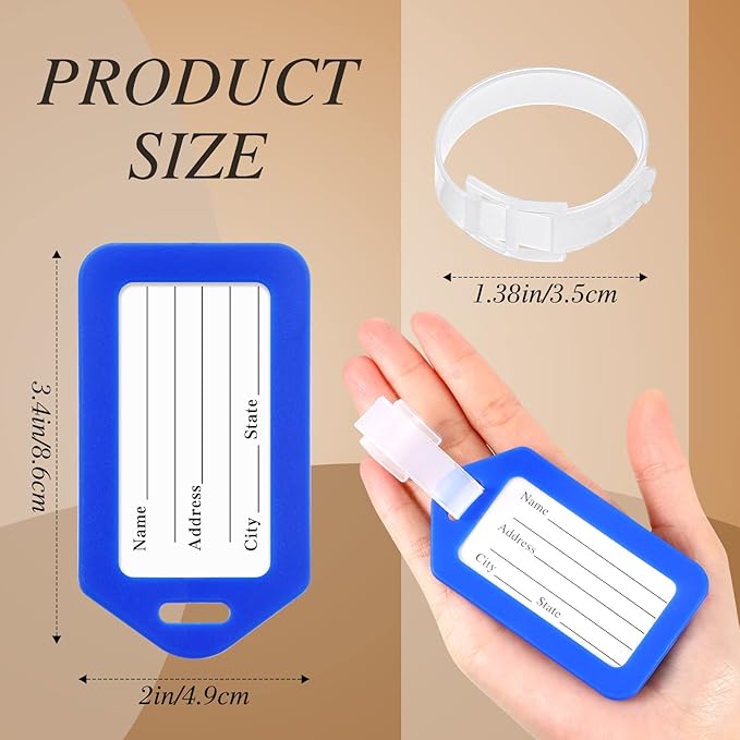 Kigeli 200 Pcs Luggage Tags Bulk, Suitcases Backpack Baggage Name Tags with ID Card for Travel Wedding Back to School