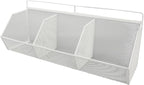 Metal Wire Basket, 3 Grids Wall Hanging Baskets, Wall Mount Slanted Opening Storage Organizer for Kitchen Bathroom Laundry Ro